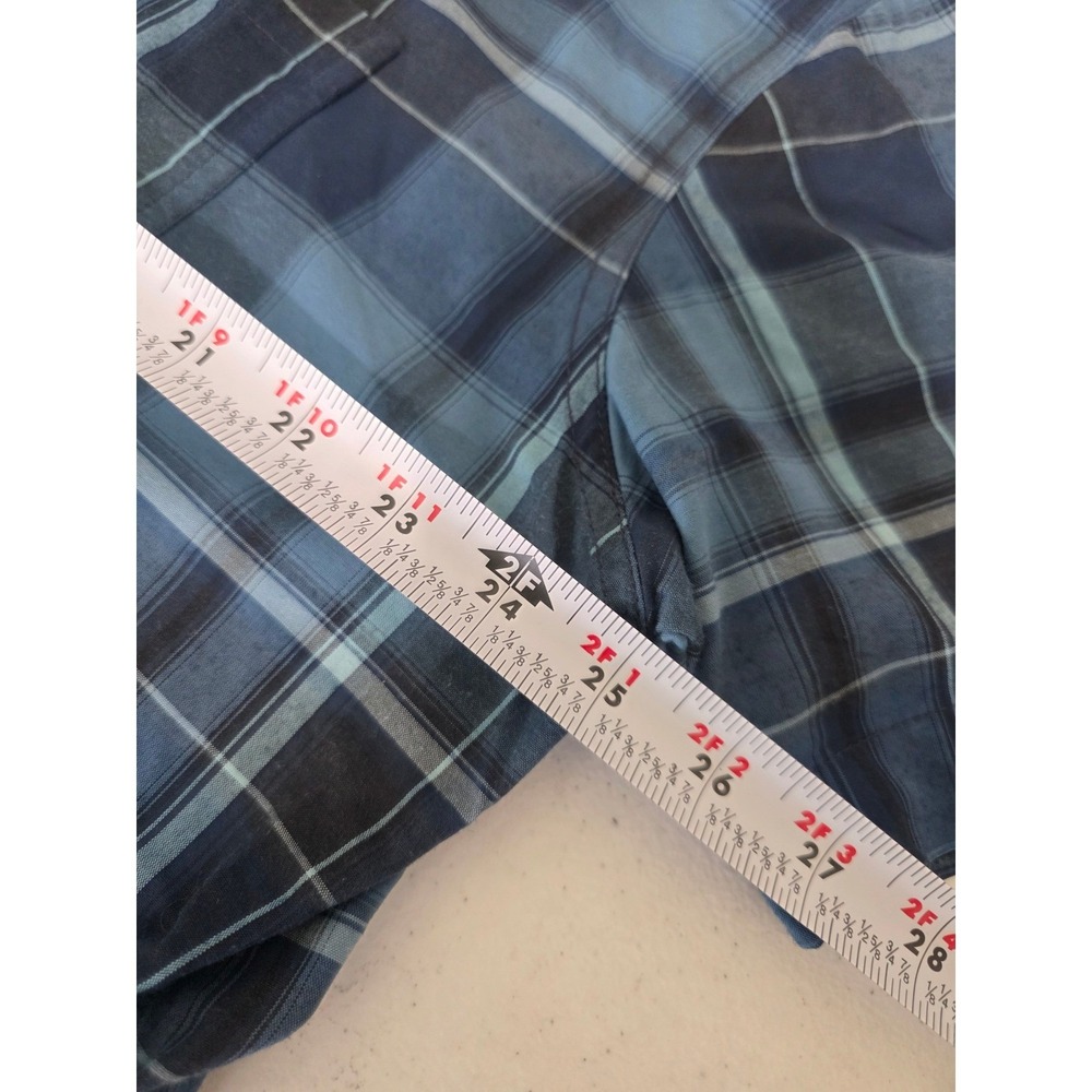 Kuhl Plaid Shirt Mens 2XL Blue Beige Linen Blend Button Down SS Lot 2 - Picture 7 of 16